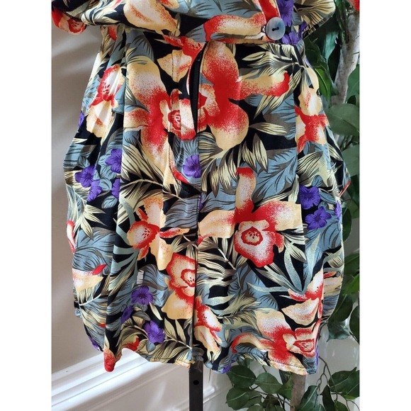 Vintage Ellen Ashley Tropical Floral Rayon Short Sleeve Retro Romper Size 4 - Picture 5 of 11